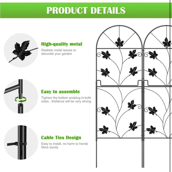 15Panels38in(H)x16ft(L)CoatedMetalRustProof LandscapeFoldingFlower🌸BedFencing - Picture 5 of 9